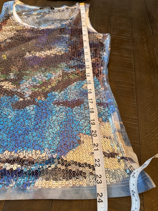 David Cline Mosaic Floral Tank - Blue, Gray & Green - Picture 8 of 8